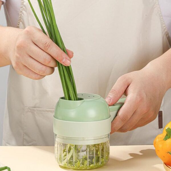 3Coupe-légumes électrique Portable 4 en 1 Coupe-légumes électrique Portable 4 en 1